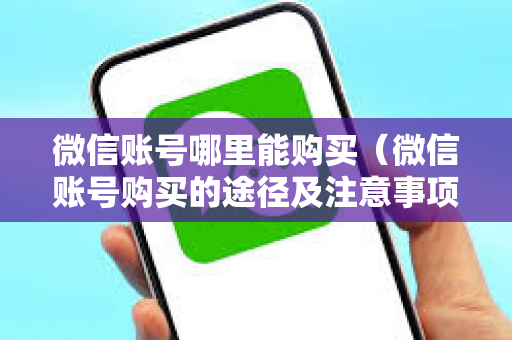 微信账号哪里能购买（微信账号购买的途径及注意事项）